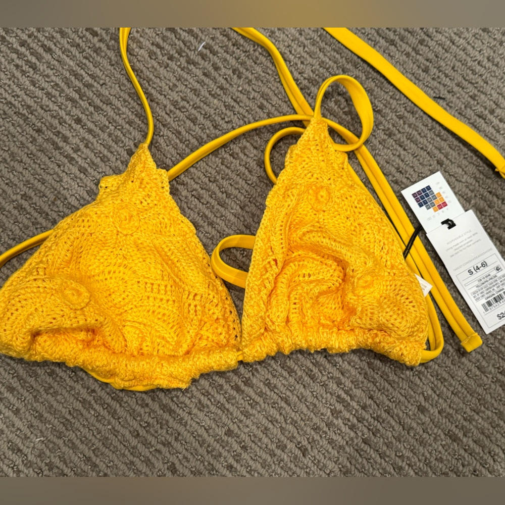 Yellow Crochet Bikini Top
